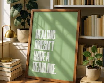 Motivationsposter Mentale Gesundheit: Erinnerung an die Heilung, typografischer Print (Digitaler Download)