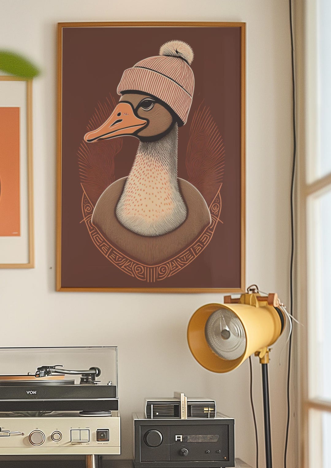 Funky Goose in Beanie Art Print: Trendy Home Decor (digital Download ...