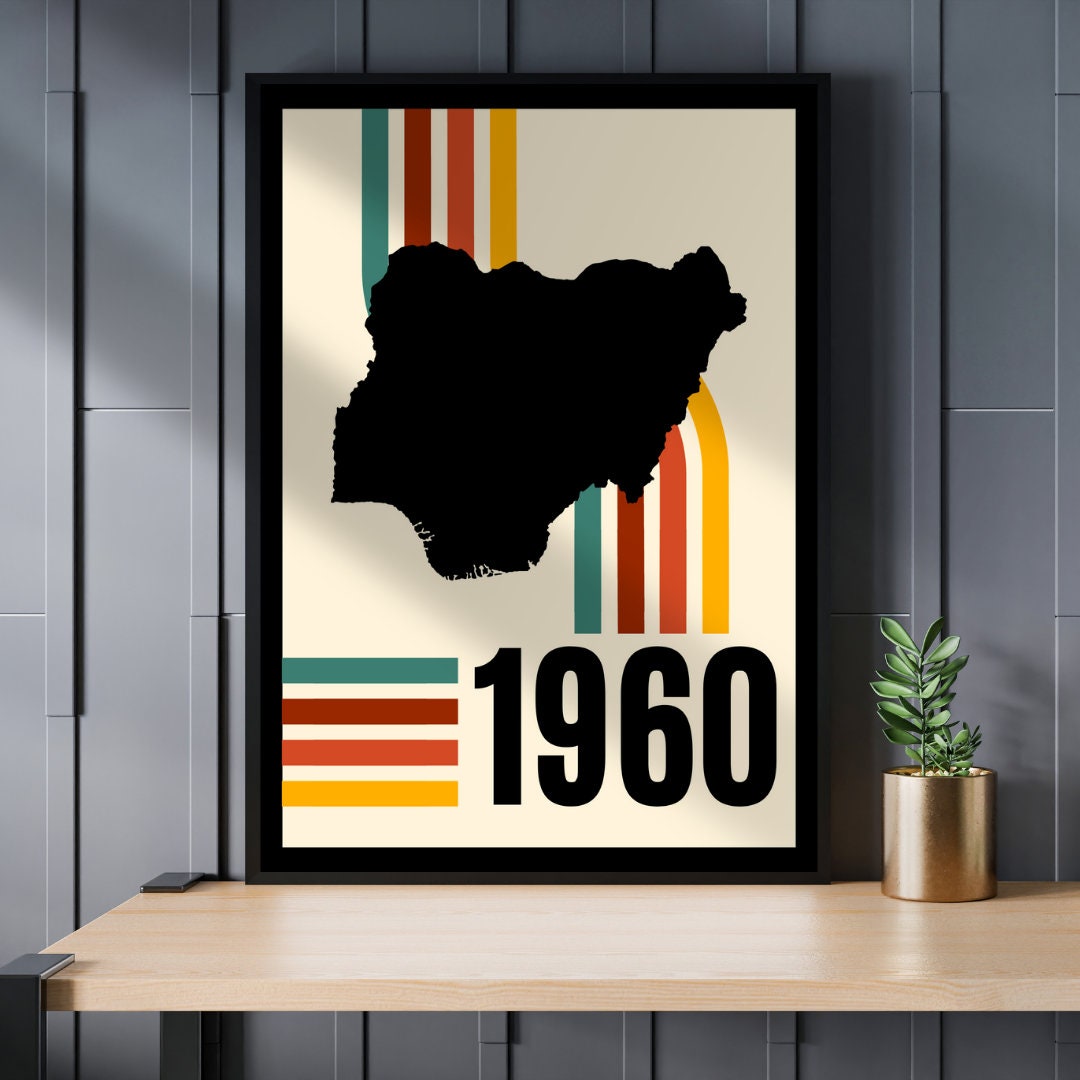 Nigeria 1960 Print Digital Download, Printable Retro Nigerian Wall Art