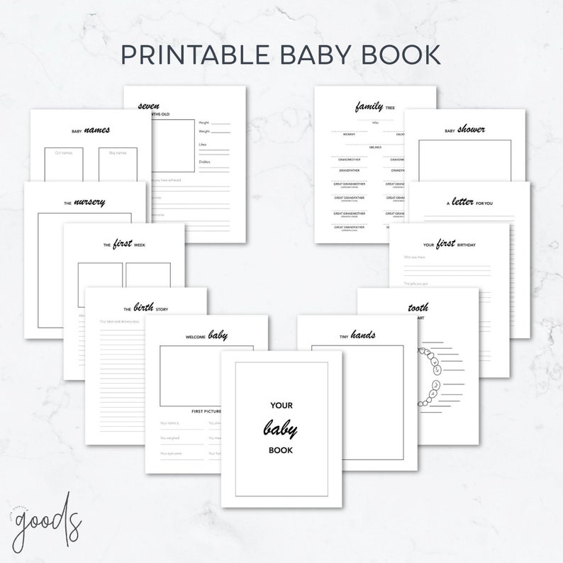 Printable baby book Instant download baby book | Etsy