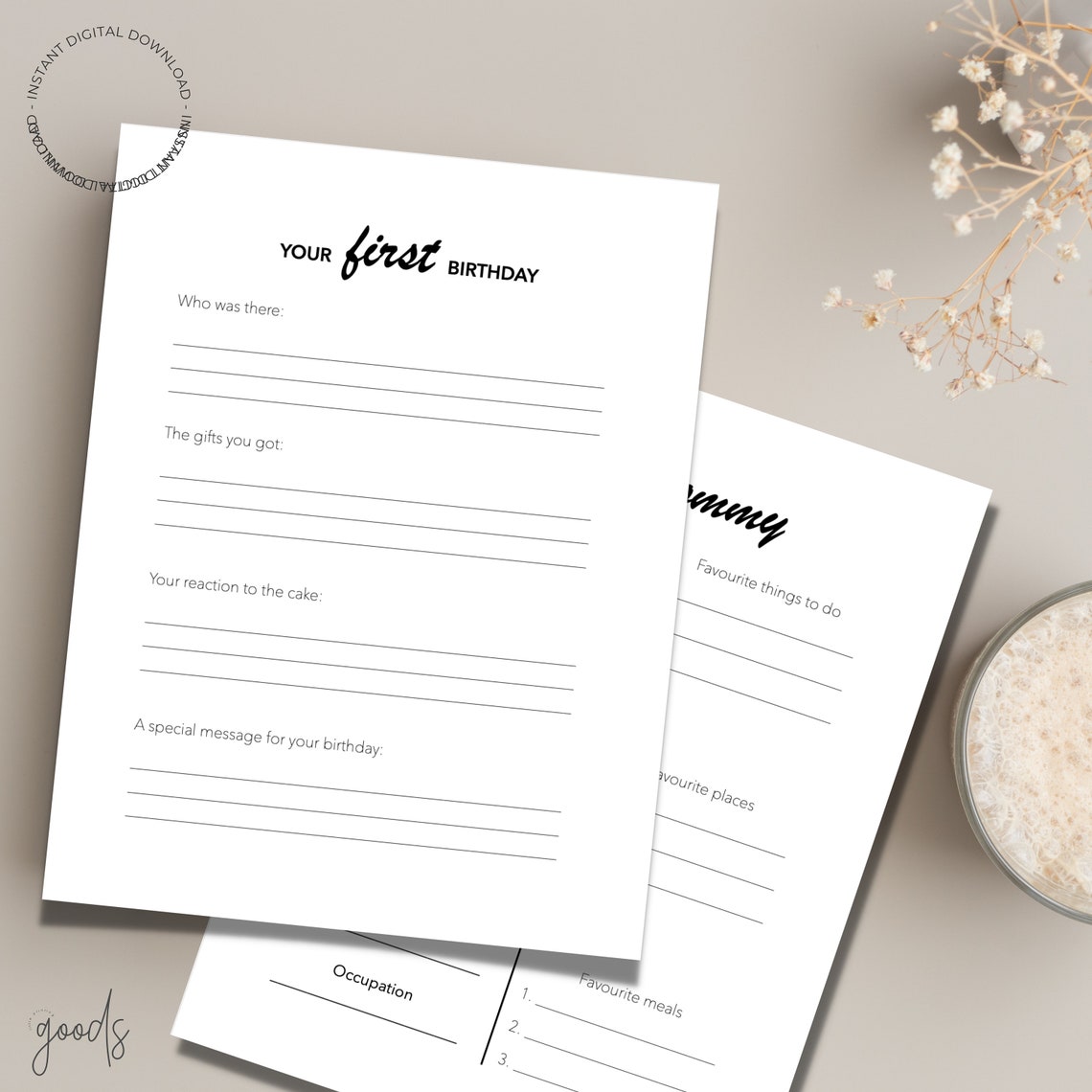 Printable Baby Journal Pregnancy Journal Baby Book Baby Etsy