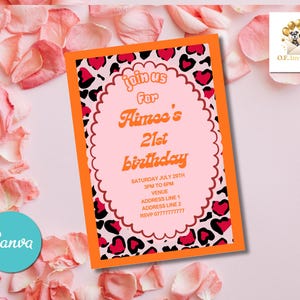 Pink Leopard 21st Birthday Invitation Bundle (Digital Download)