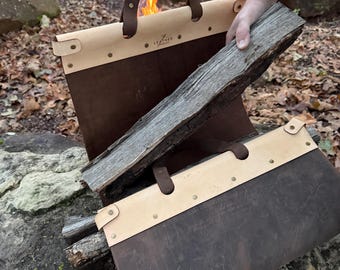 Leather Log Carrier - Free Personalization