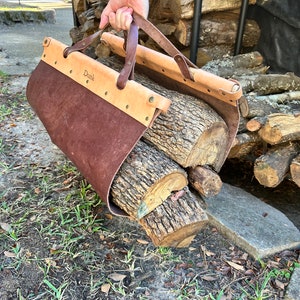 Leather Log Carrier - Personalized Engraving Included!