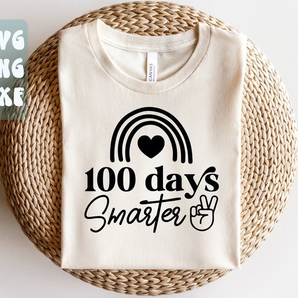 100 Days Smarter SVG,100 Days of School SVG,Teacher svg,School shirt svg,Kid's shirt svg,100th Days of School cut file