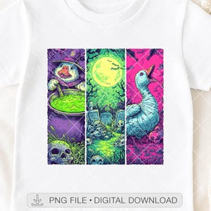 Witch Duck Halloween PNG, Spooky Goose Sublimation, Skull DTF Design, Funny Creepy Duck, Mummy Png, Cute Halloween Horror, Digital Download