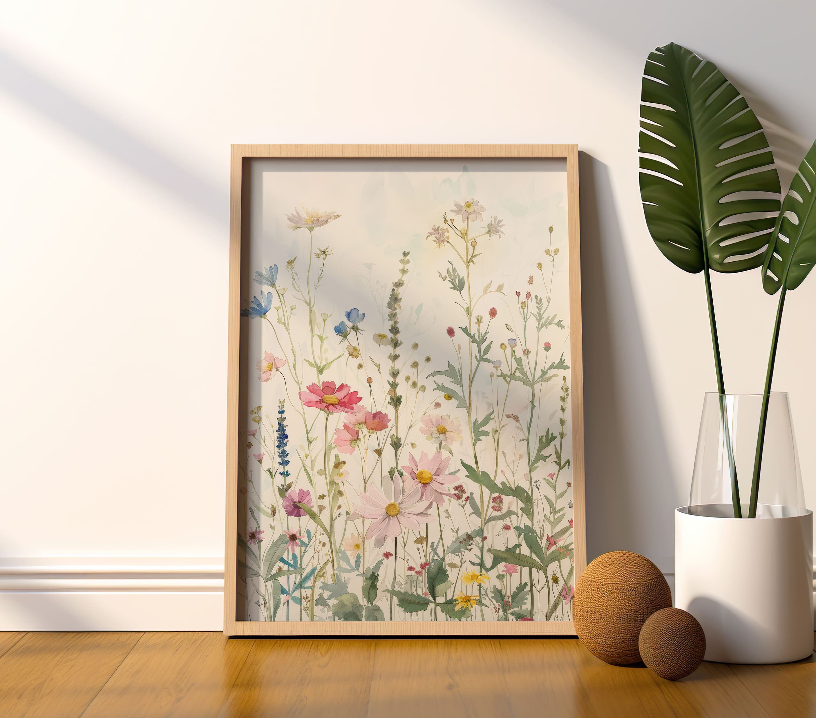Wildflower Watercolor Print | Digital Floral Wall Art - Etsy