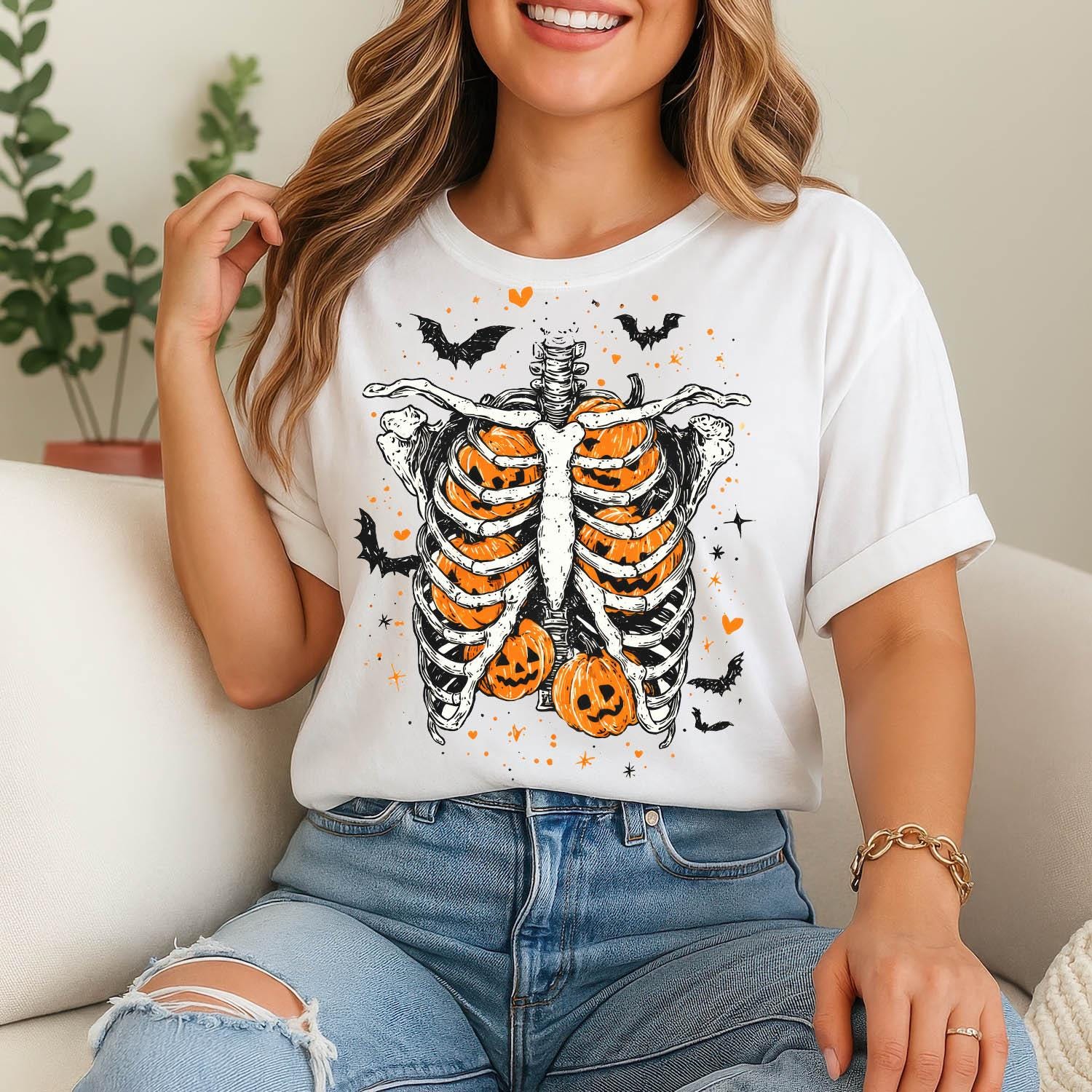 Pumpkin Rib Cage PNG, Skeleton Halloween Sublimation, Jack O Lantern ...