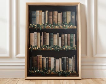 Cozy Reading Nook Art Print | Vintage Book Lover Wall Art | Digital Library Decor | Bookish Art Print