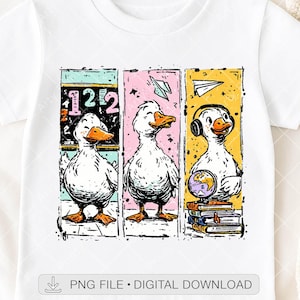 Escola de pato engraçado PNG, Sublimação de volta às aulas, Design DTF fofo de professor, Escola de ganso PNG, Humor em sala de aula, Download digital