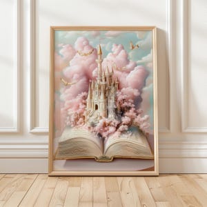Fairy Tale Castle Art Print | Fantasy Book Lover Decor | Dreamy Magical Wall Art | Whimsical Fantasy Digital Print