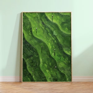 Golf Course Abstract Art Print | Digital Wall Art