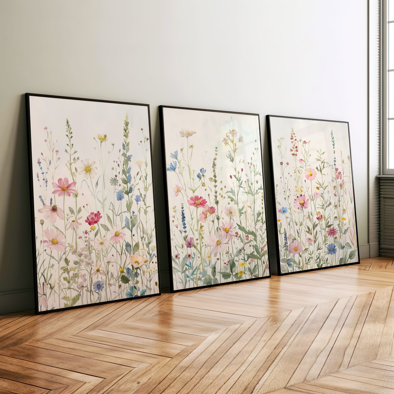 Wildflower Watercolor Print | Digital Floral Wall Art - Etsy