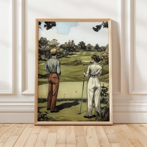 Vintage Golf Art Print | Retro Golf Course Decor | Digital Wall Art for Golf Lovers | Golfing Home Decor