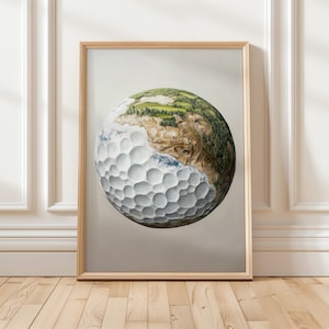 Golf Art Print | Modern Golf Course Wall Art | Unique Golf Decor | Digital Golf Landscape Print