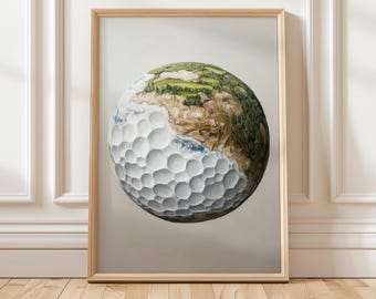 Golf Art Print | Modern Golf Course Wall Art | Unique Golf Decor | Digital Golf Landscape Print