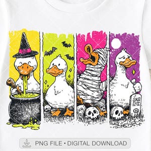 Funny Halloween Duck PNG, Spooky Goose Sublimation, Witch Duck DTF Design, Mummy Duck Clipart, Cute Creepy Duck, Halloween Digital Download
