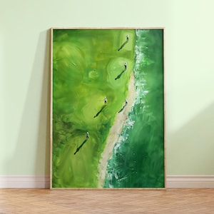 Modern Golf Course Art Print | Digital Landscape Print