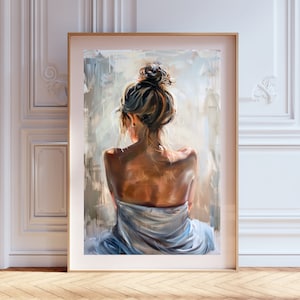 Serene Woman Portrait | Realistic Digital Art | Modern Home Wall Art
