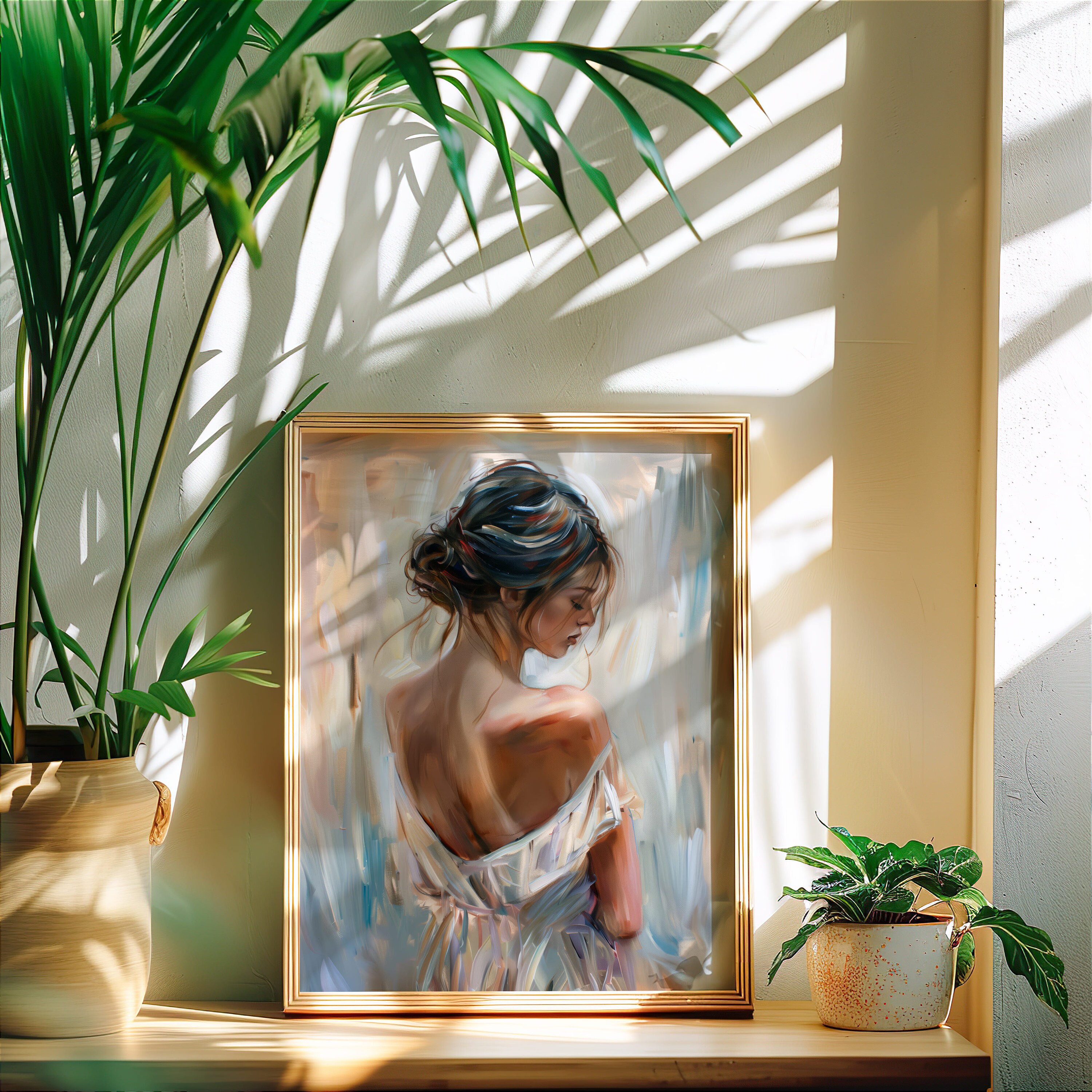 Soft Abstract Woman Portrait | Digital Art Print | Feminine Wall Art ...