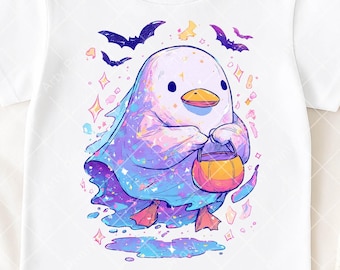 Spooky Goose Ghost PNG, Halloween Goose-sublimatieontwerp, DTF Trick or Treat-gans, schattig eng Halloween-dier, digitale download