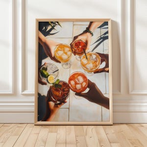 Cocktailkunstafdruk | Trendy barwagendecor | Muurkunst keuken | Digitale print kleurrijke drankjes