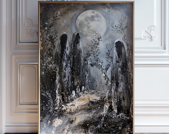 Casa Vecchia Con Un Fantasma Nella Foresta Di Notte O Casa Dell'orrore