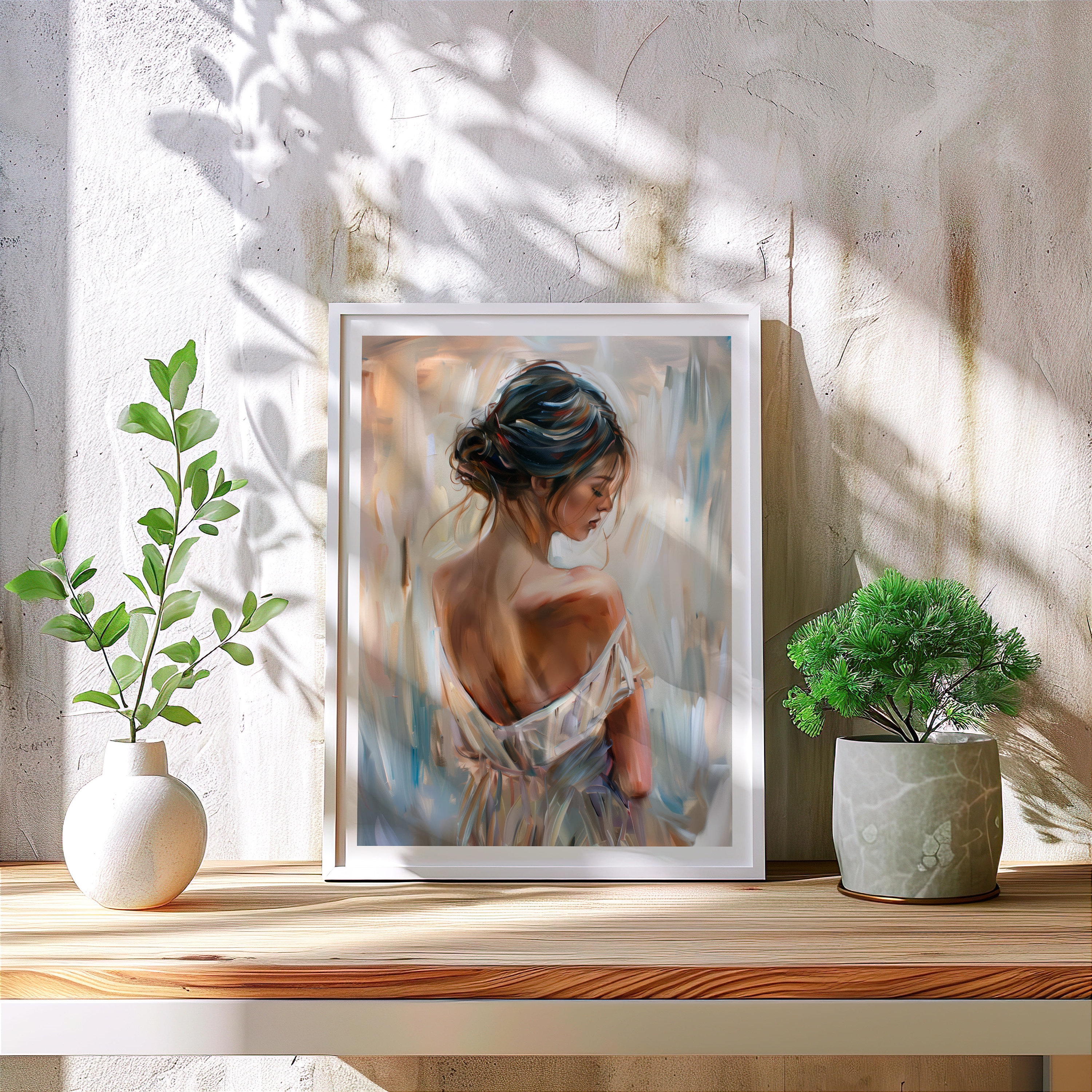 Soft Abstract Woman Portrait | Digital Art Print | Feminine Wall Art ...