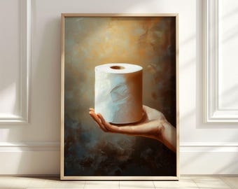 Bathroom Humor Wall Art, Funny Toilet Paper Print, Rustic Bathroom Decor, Minimalist Bathroom Art, Toilet Paper Printable, Digital Download