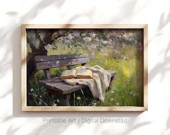 Rustic Spring Blossom Art, Cottagecore Floral Wall Decor, Farmhouse Nature Printable, Vintage Pastoral Artwork, Spring Digital Download