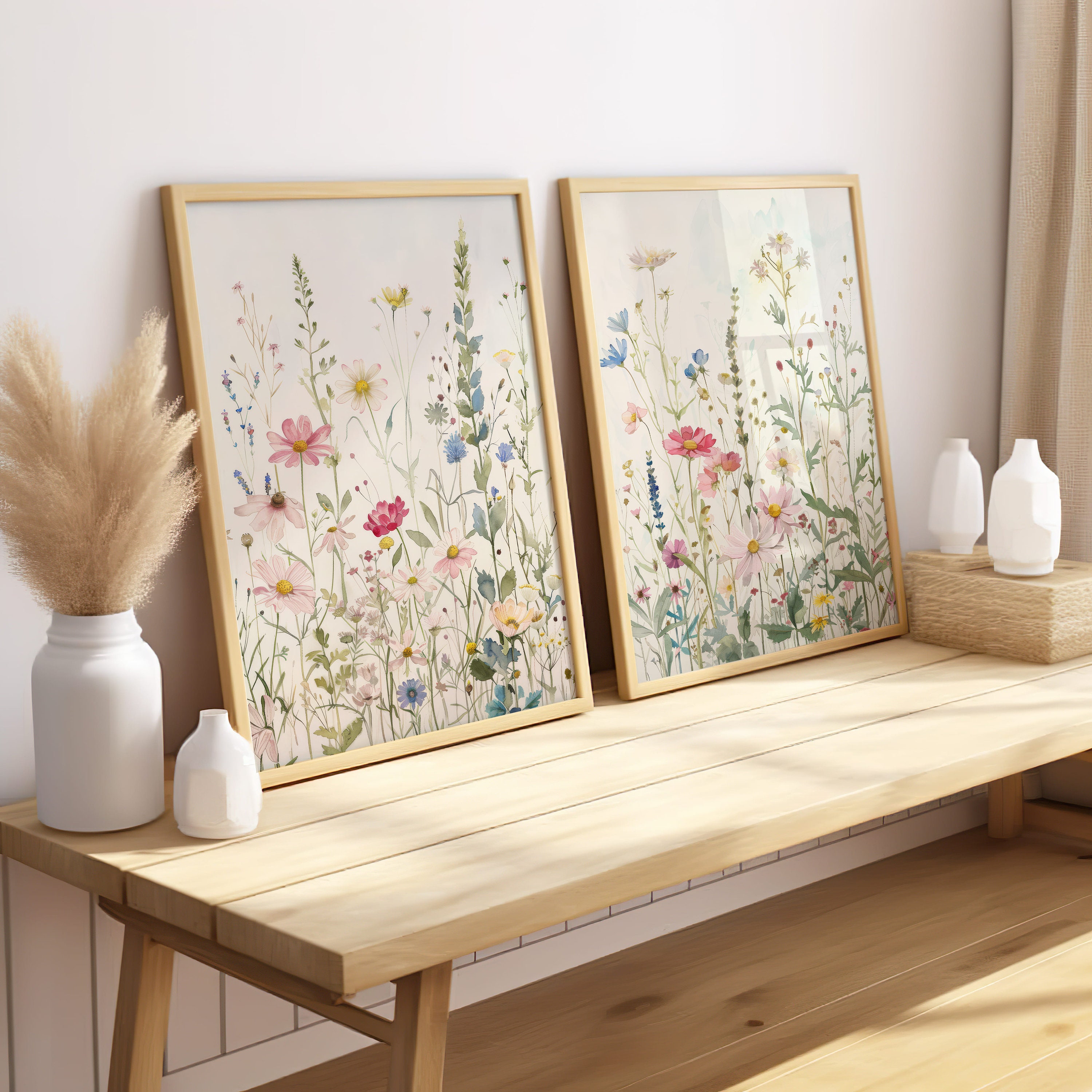 Wildflower Watercolor Print | Digital Floral Wall Art - Etsy
