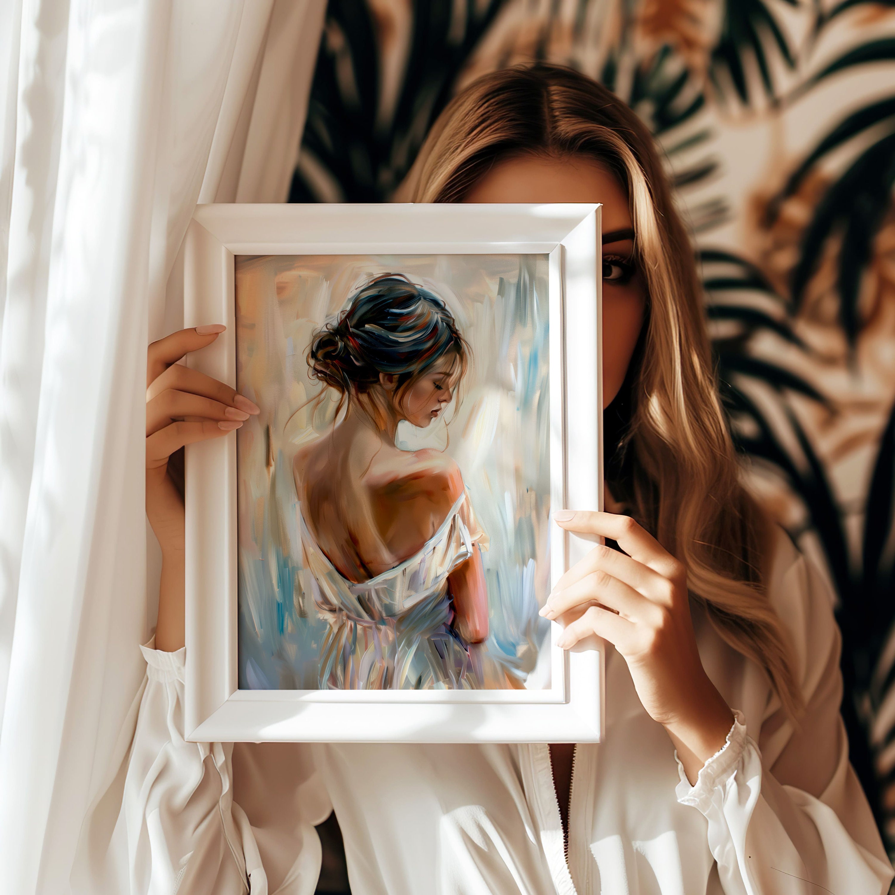 Soft Abstract Woman Portrait | Digital Art Print | Feminine Wall Art ...