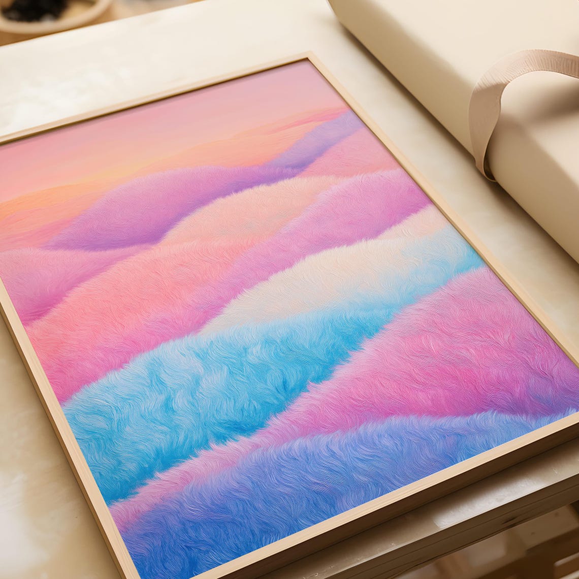 Pastel Landscape Art Print | Cozy Pastel Aesthetic Decor | Dreamy