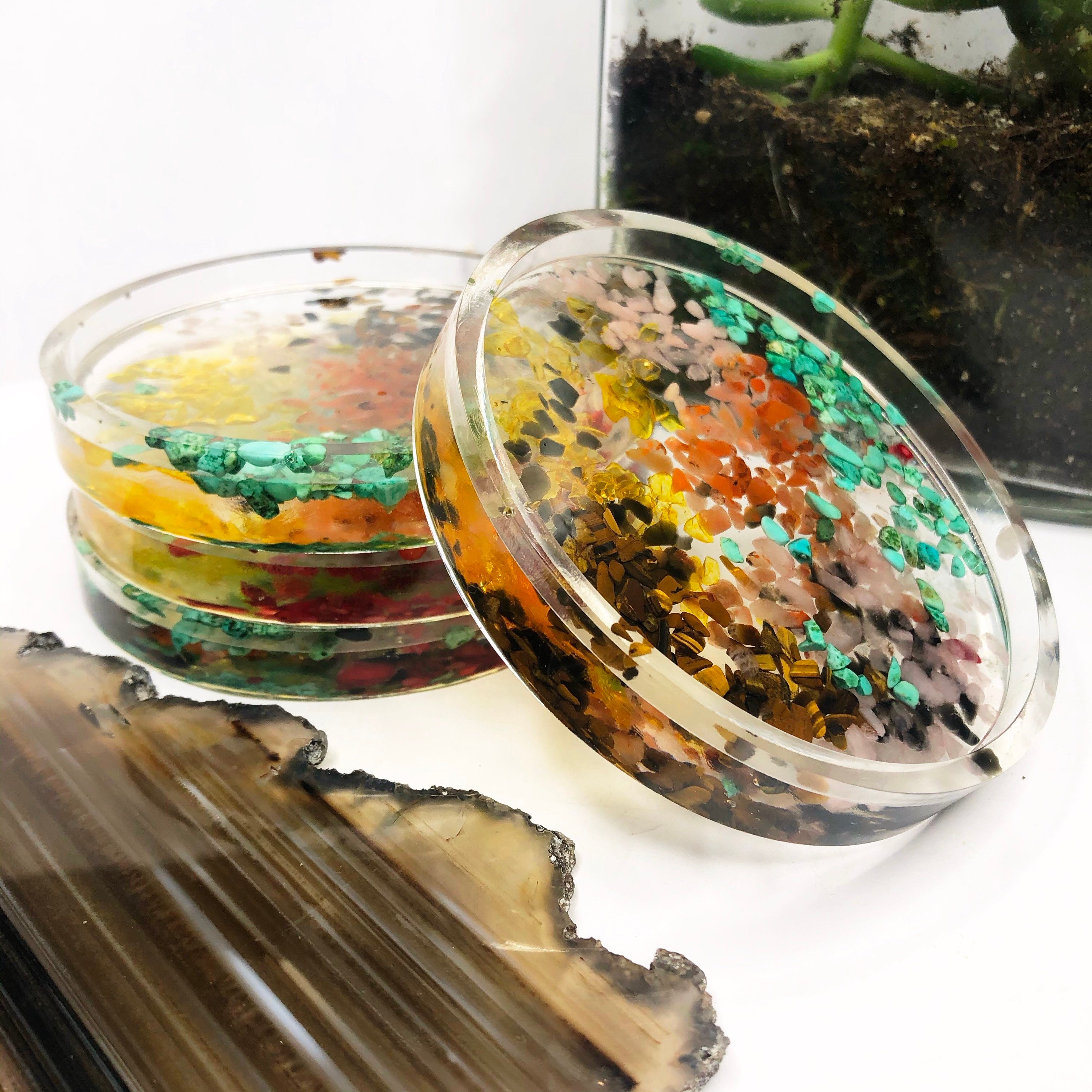 Crystal Coasters Solid crystal coaster bundle Crystal Bar Etsy