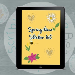 Precropped Spring digital stickers - goodnotes files and individual png files