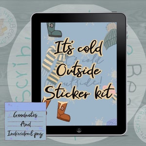 Precropped It’s cold outside winter digital stickers - goodnotes files and individual png files