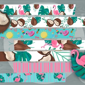 Precropped summer washi digital stickers - goodnotes files and individual png files