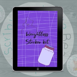 Weight loss digital stickers, precropped Goodnotes stickers, functional stickers, calorie counting