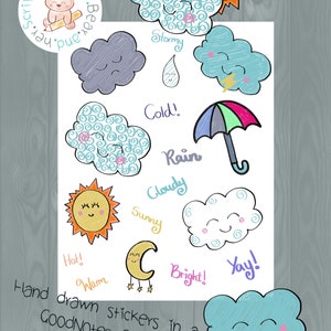 Precropped weather Goodnotes Digital Planner stickers,Digital Planner Stickers, Digital Sticker Set, Functional stickers