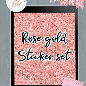Precropped Rose gold Goodnotes and individual png digital stickers, digital planning, digital sticker kit, goodnotes stickers