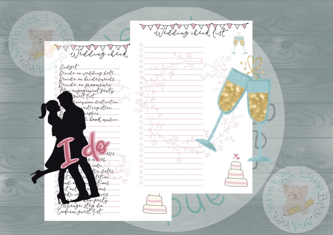 PDF Wedding Checklist Planner, Printable and Digital Planner - Wedding ...