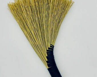 Turkey Wing Whisk Broom: Broomcorn Natural Fiber Handcrafted Broom