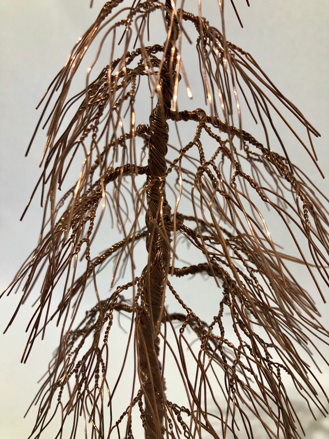 Copper Wire Pine Tree on Walnut Base 12.5 Inches Tall 4.5 Etsy
