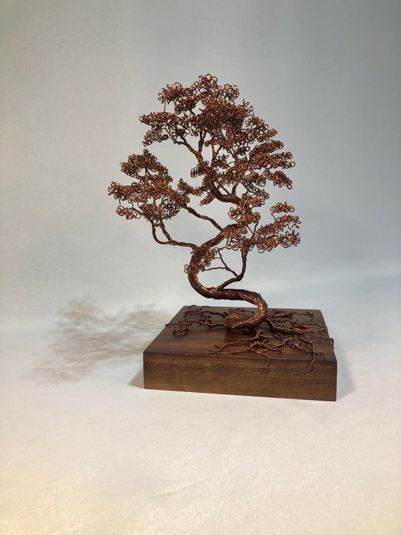 Copper Bonsai on Walnut Base Upright Informal 11x8x8 | Etsy Copper Bonsai on Walnut Base Upright Informal 11x8x8 | Etsy
