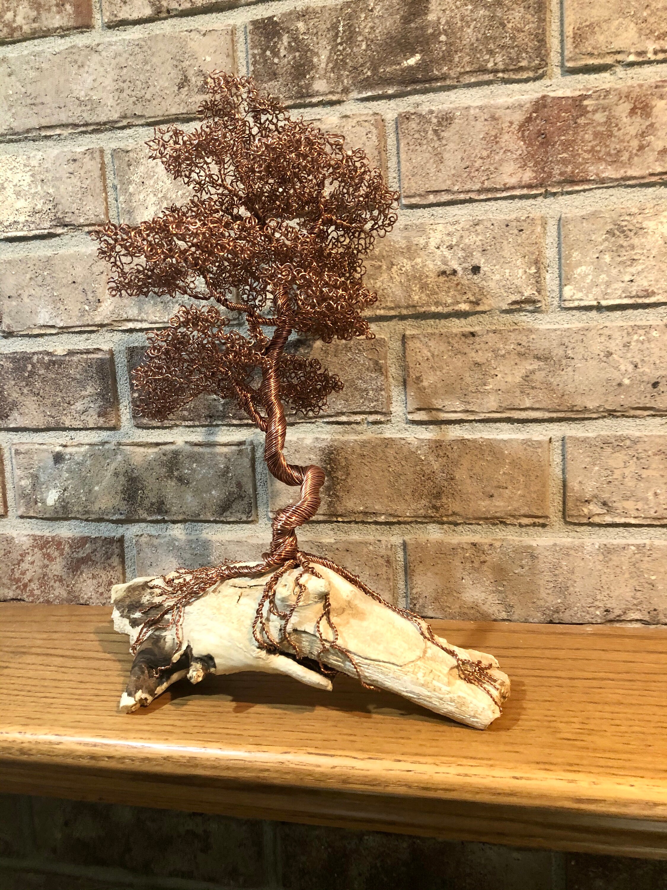 Copper Bonsai Tree on Driftwood Informal Upright 13 inches Etsy
