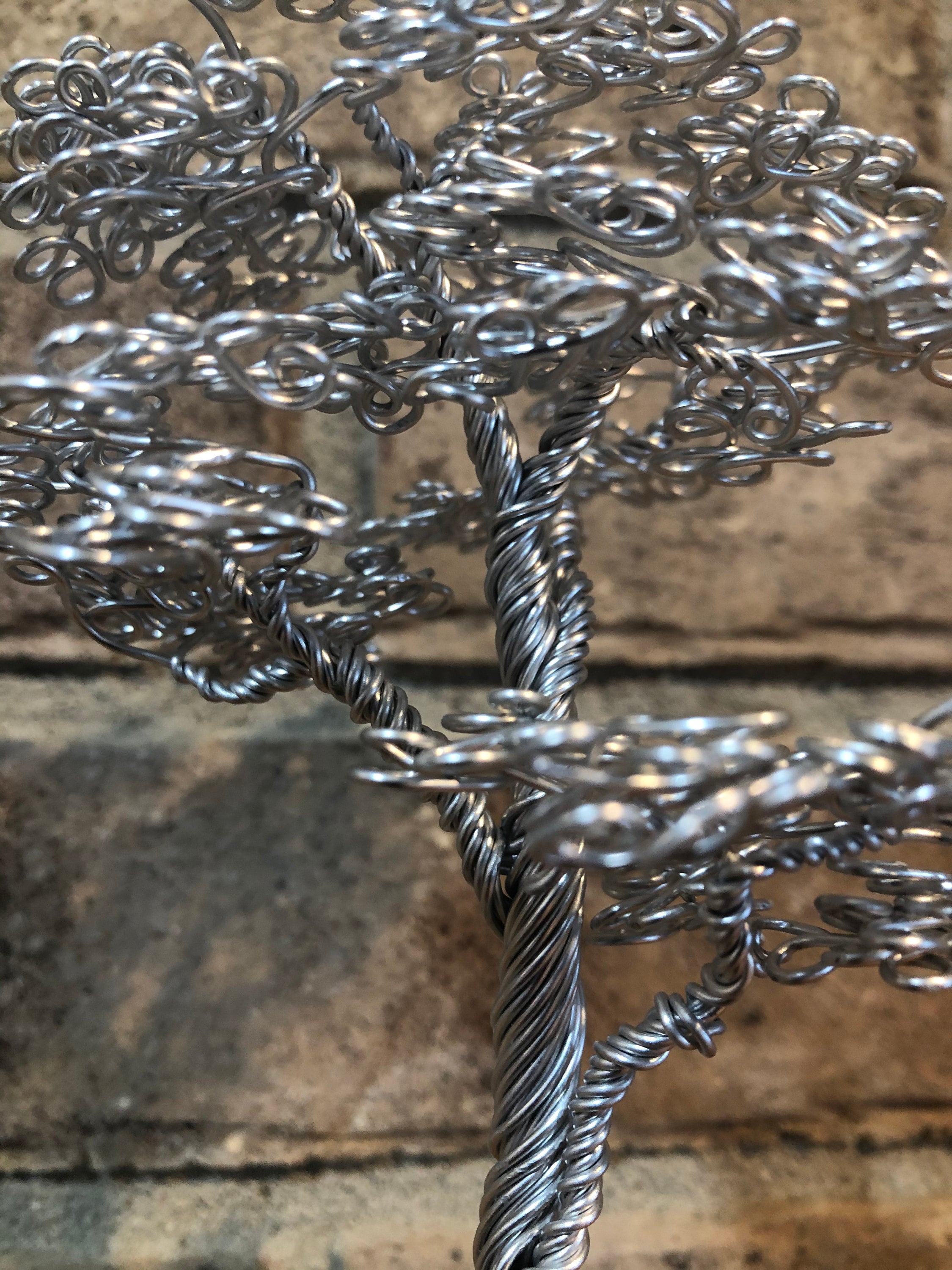 Aluminum Wire Bonsai Tree on Granite Upright Informal Root Etsy