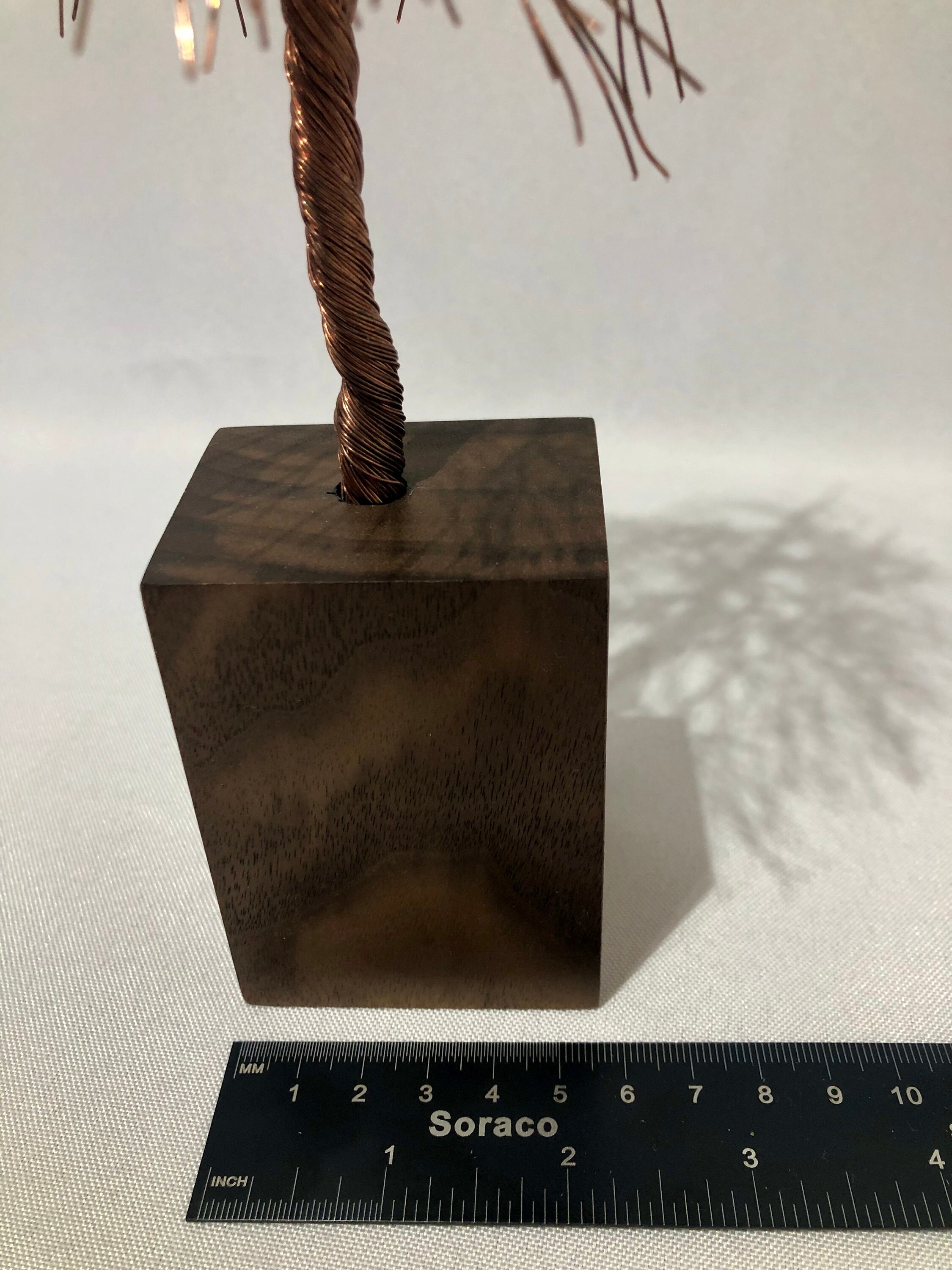 Copper Wire Pine Tree on Walnut Base 12.5 Inches Tall 4.5 Etsy