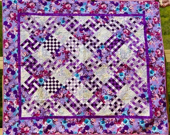 Purple Flower Throw