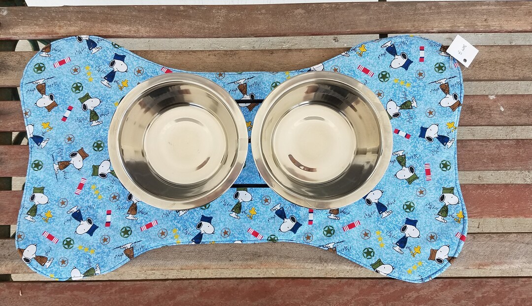 Dog Dish Mat Bone Shaped large Etsy