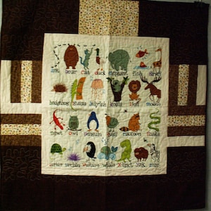 Animals A-Z 39.5” x 40.5” Baby Quilt